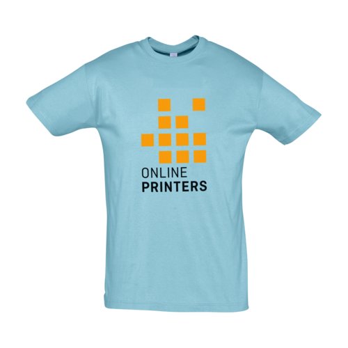 Atolblå bomulds T-shirt i unisex snit.