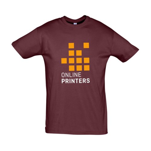 Burgunderfarvet bomulds T-shirt, unisex snit.