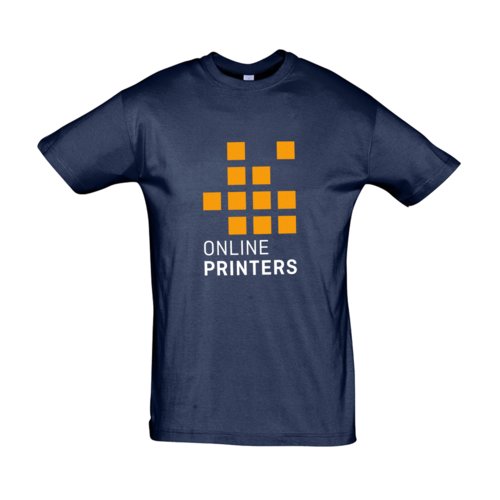 Navy bomulds T-shirt med korte ærmer.