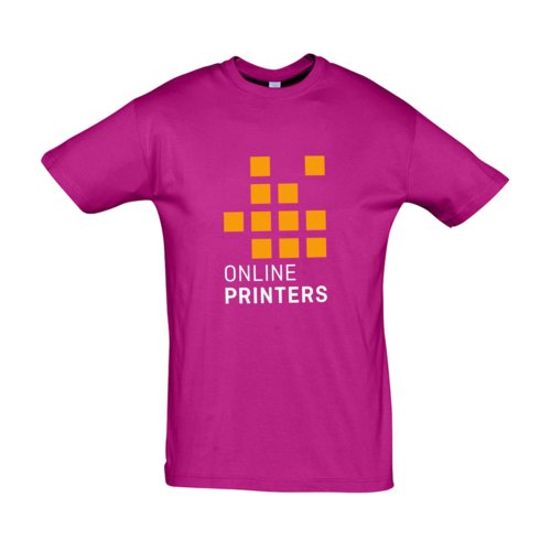 Fuchsiafarvet T-shirt i bomuld med korte ærmer.