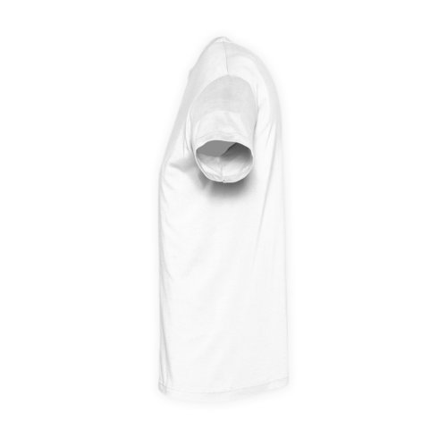 Hvid unisex T-shirt i bomuld med korte ærmer.