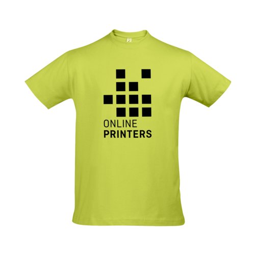 blegrn bomulds-T-shirt til mnd med korte rmer.