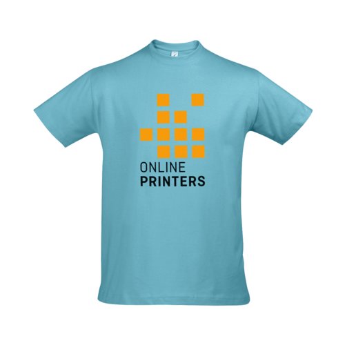Atolbl bomulds T-shirt til mnd med korte rmer.