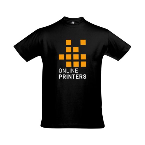 Kulsort bomulds T-shirt til mnd med korte rmer.