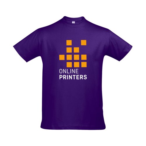 Mrk violet bomulds-t-shirt med korte rmer.