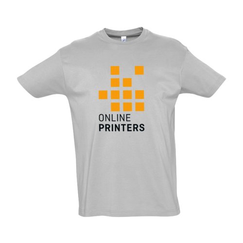 Gr bomulds T-shirt til mnd med korte rmer.