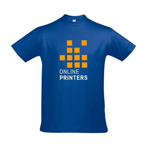 Kongebl bomulds T-shirt til mnd med korte rmer.