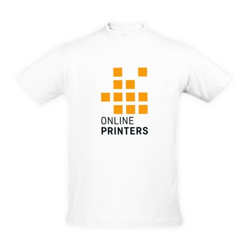 Hvid bomulds T-shirt til mnd med korte rmer.