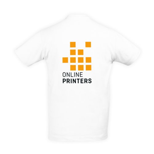 Hvid bomulds t-shirt til mnd med korte rmer.