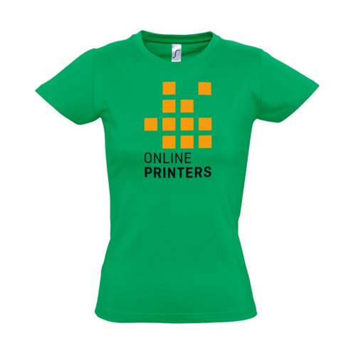 Grn T-shirt i bomuld med korte rmer.