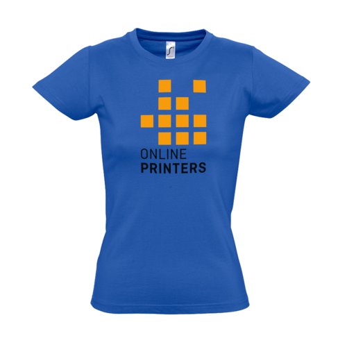 Kongebl dame T-shirt i bomuld med korte rmer.