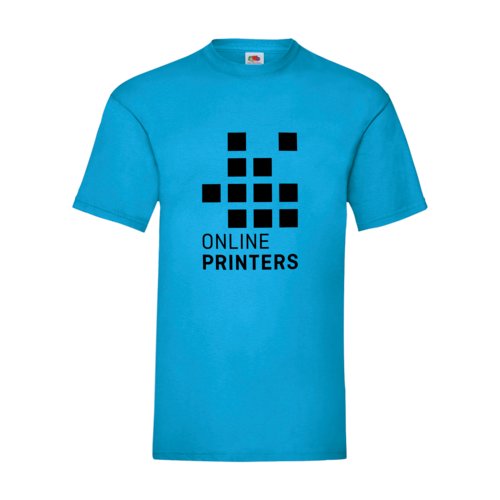 Azure bomulds-T-shirt til mnd med korte rmer.