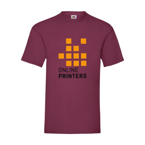 Burgunderfarvet T-shirt i bomuld med korte rmer.