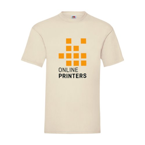 Beige bomulds T-shirt til mnd med korte rmer.