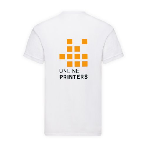 Hvid bomulds T-shirt til mnd med korte rmer.