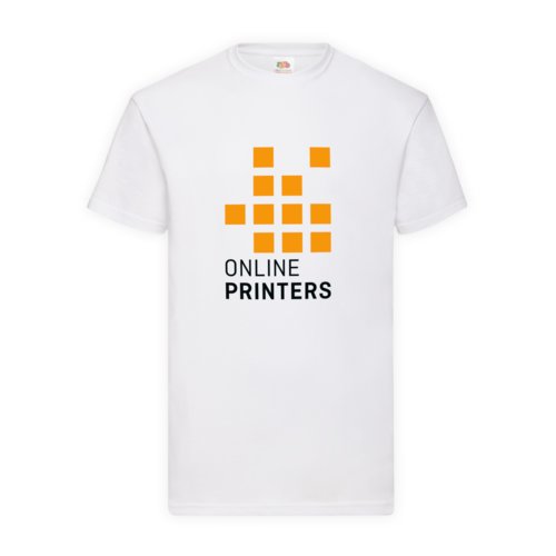 Hvid bomulds-T-shirt til mnd med korte rmer.