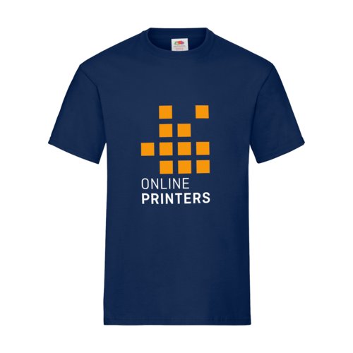 Navybl bomulds-T-shirt til mnd med korte rmer.