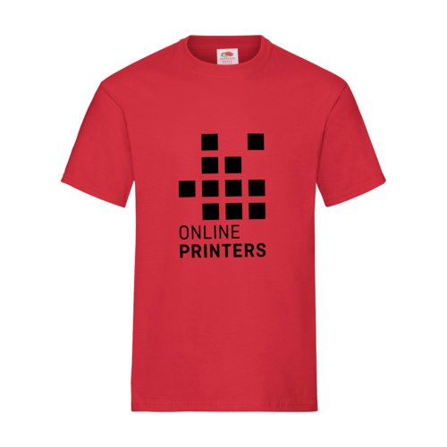 Rd bomulds-T-shirt til mnd med korte rmer.