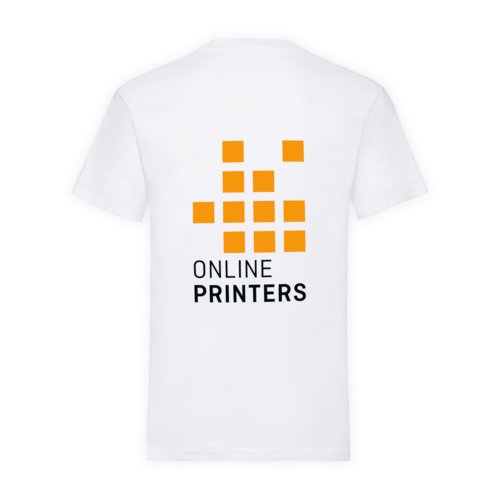 Hvid bomulds T-shirt til mnd med korte rmer.