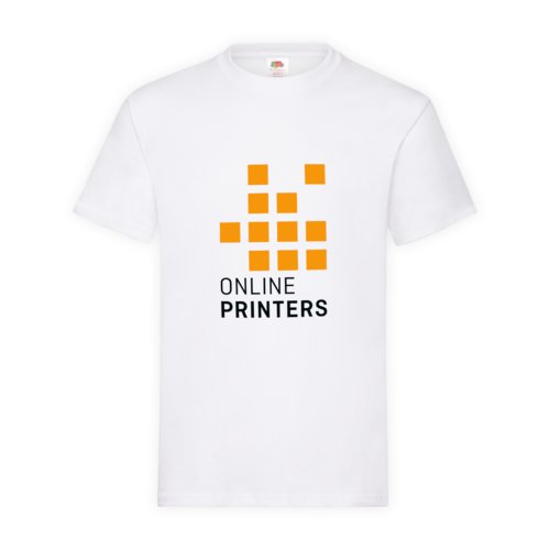 Hvid bomulds T-shirt til mnd med korte rmer.