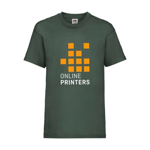 Grn bomulds-T-shirt med korte rmer og rund hals.