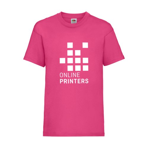 Fuchsiafarvet brne-T-shirt i bomuld med korte rmer.