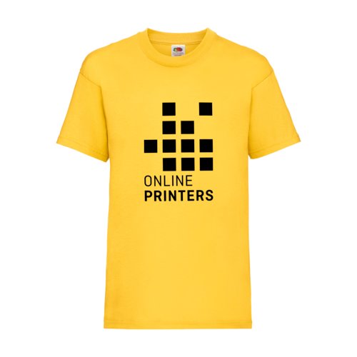 Gul bomulds-T-shirt til brn med korte rmer.