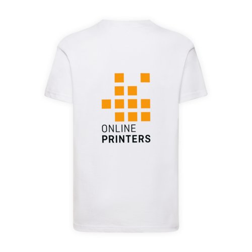 Hvid bomulds T-shirt til brn med korte rmer.
