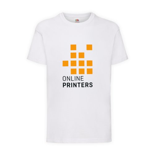 Hvid bomulds T-shirt til brn med korte rmer.