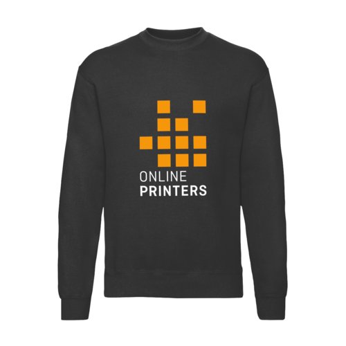 Sort bomulds-polyester sweatshirt til mnd med lange rmer.