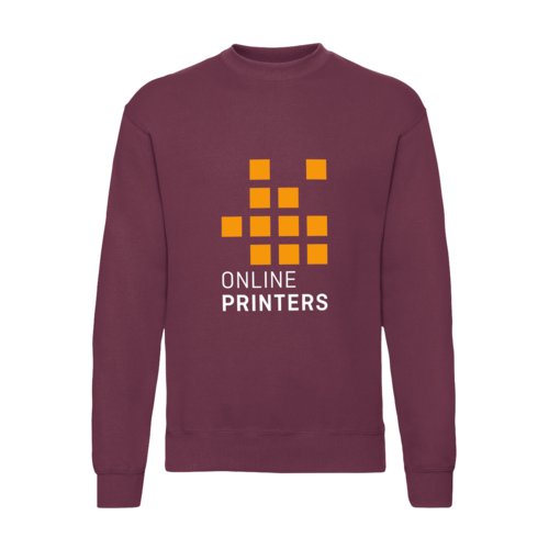 Burgunderfarvet sweatshirt i bomuldsblanding til mnd.