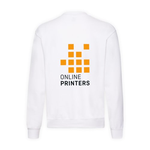 Hvid bomuldsblanding sweatshirt til mnd med lange rmer.