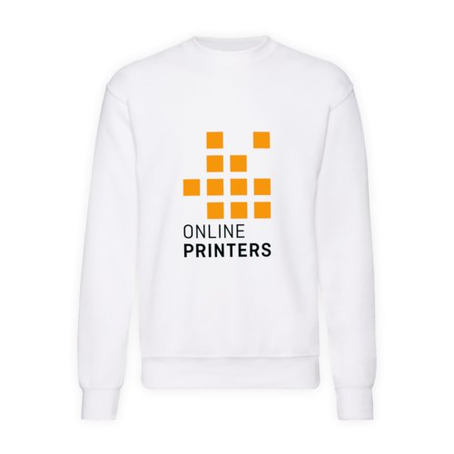 Hvid bomuldsblanding sweatshirt til mnd med lange rmer.