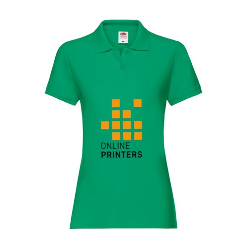 Grn bomulds polo shirt med korte rmer og knapliste.