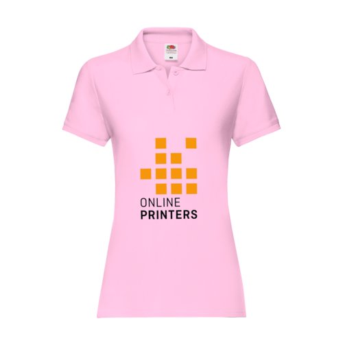 Lyserd bomulds polo shirt til kvinder med kort knapstolpe.