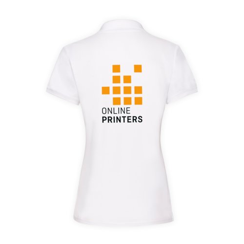 Hvid bomulds polo shirt til damer med korte rmer.