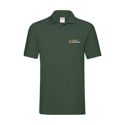 Mrkegrn bomuldspoloshirt med korte rmer.