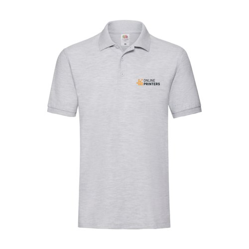 Grmeleret bomulds polo shirt til mnd med kort knapstolpe.