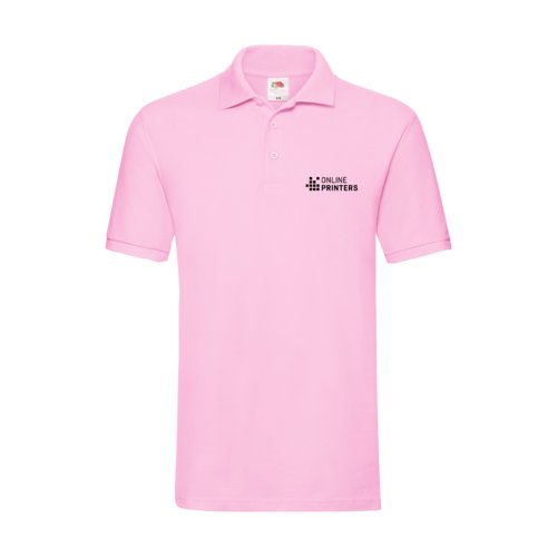 Lyserd bomulds polo shirt til mnd med kort knapstolpe.