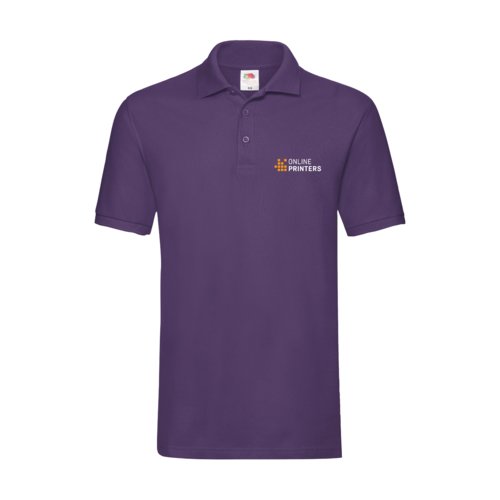 Violet bomulds polo shirt til mnd med kort knapstolpe.