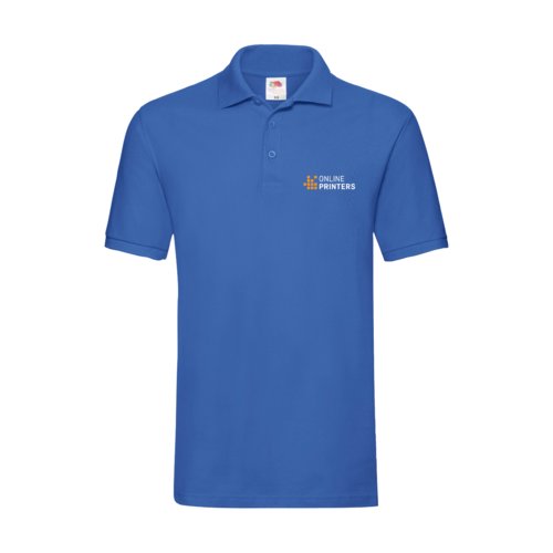 Kongebl bomuldspoloshirt til mnd med kort knapliste.