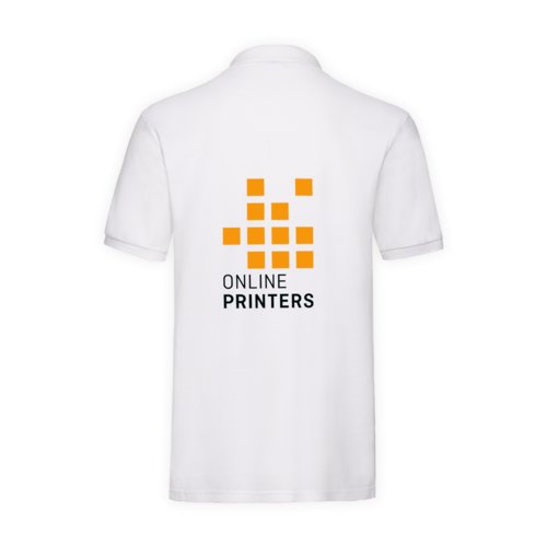 Hvid bomulds polo shirt til mnd med korte rmer.