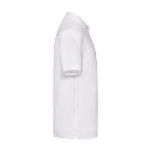 Hvid bomulds polo shirt til mnd med kort knapstolpe.