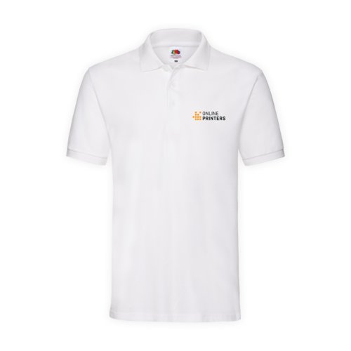 Hvid bomulds polo shirt til mnd med kort knapliste.