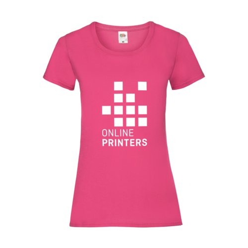 Fuchsia bomulds T-shirt til damer, skrddersyet pasform.