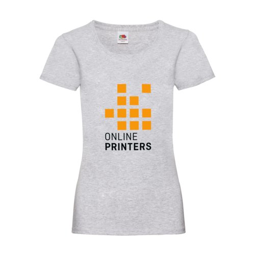 Grmeleret bomulds-T-shirt til damer med korte rmer og V-hals.
