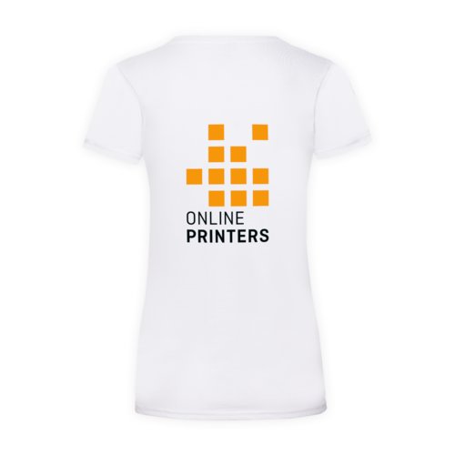 Hvid bomulds T-shirt til damer med korte rmer.