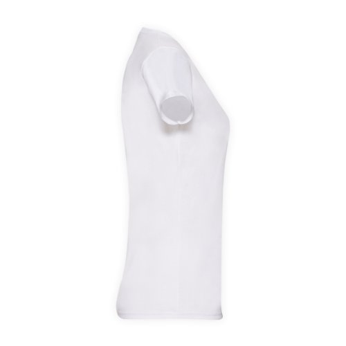 Hvid bomulds T-shirt til damer med korte rmer.