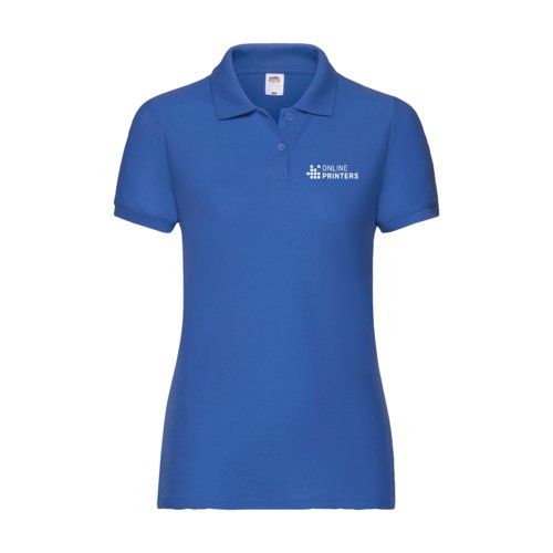 Kongebl dame polo shirt i bomuldsblanding med korte rmer.