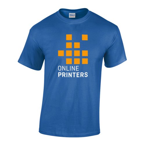 Royal bl bomulds T-shirt med korte rmer.